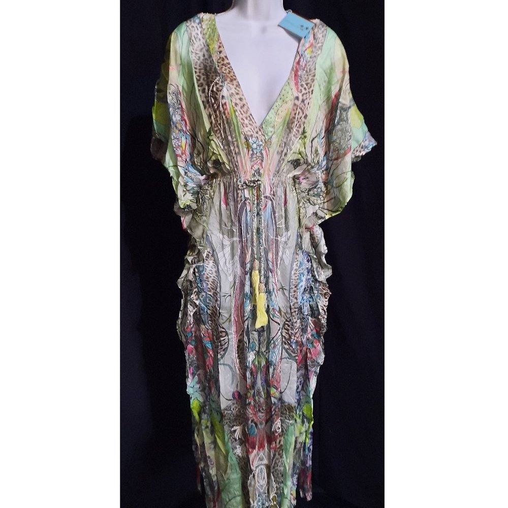 NWT Letarte Handmade Bell Long Sleeve Cover-up Tunic Sun Dress Medium